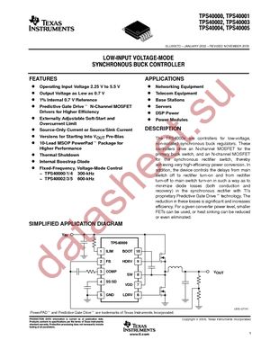 TPS40001DGQ datasheet  